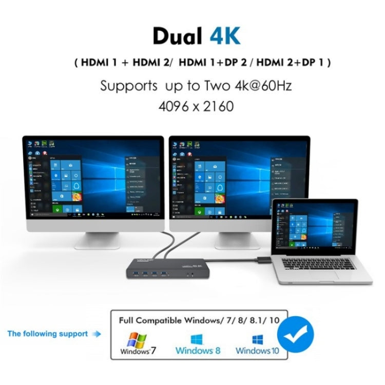 WAVLINK UG69PD6 Dual 4K Laptop Docking Station 5K HD Displaylink 65 / 100W PD Charging, Plug:AU Plug - free shipping - PMc TechLife - Order now!