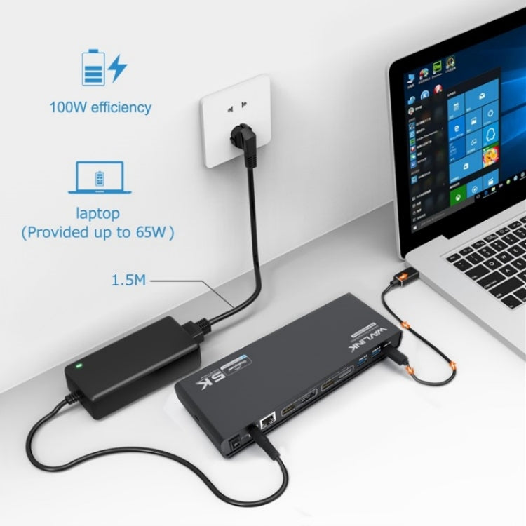 WAVLINK UG69PD6 Dual 4K Laptop Docking Station 5K HD Displaylink 65 / 100W PD Charging, Plug:UK Plug - free shipping - PMc TechLife - Order now!