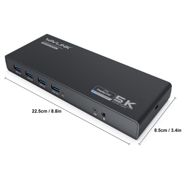 WAVLINK UG69PD6 Dual 4K Laptop Docking Station 5K HD Displaylink 65 / 100W PD Charging, Plug:AU Plug - free shipping - PMc TechLife - Order now!