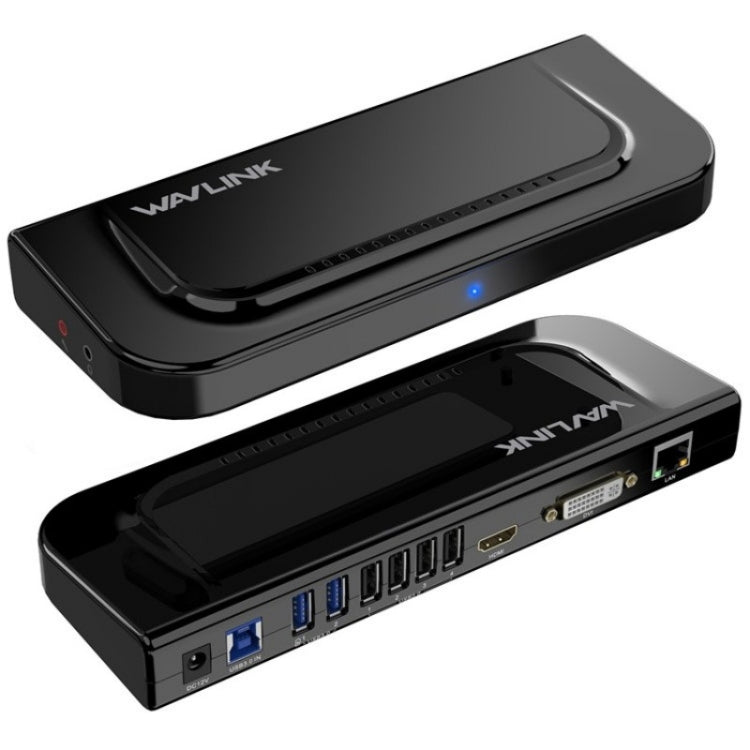 WAVLINK UG49DK4 Universal Laptop Docking Station Dual Monitor Supports DVI / HDMI / VGA(US Plug) - free shipping - PMC Jewellery - Order now!