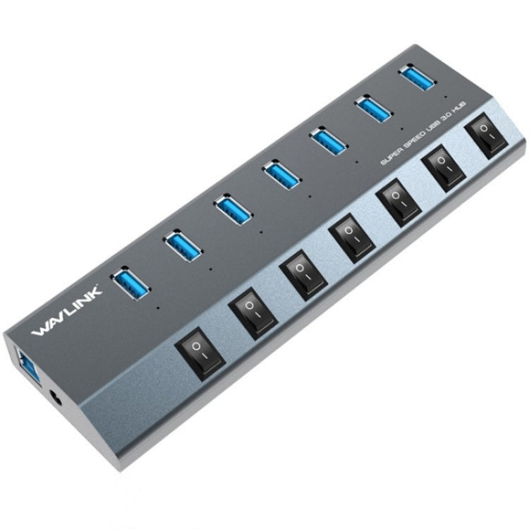 WAVLINK UH3076 5Gbps 7-port USB 3.0 Hub with Independent Switch and LED Indicator(EU Plug) - free shipping - PMC Jewellery - Order now!