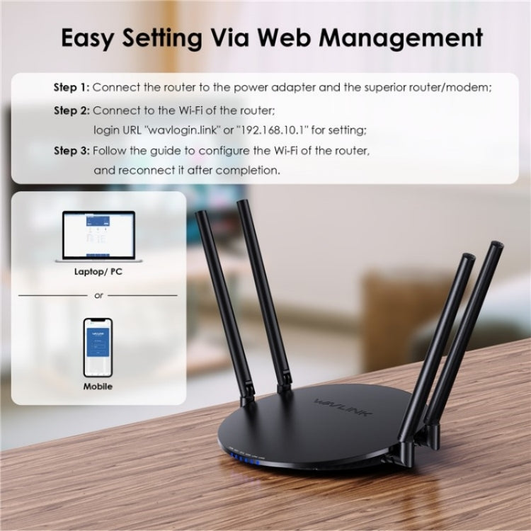 WAVLINK WN530HG3 AC1200 Dual Band AP Router 1000Mbps WAN / LAN Ethernet Port, Plug:EU Plug - free shipping - PMC Jewellery - Order now!