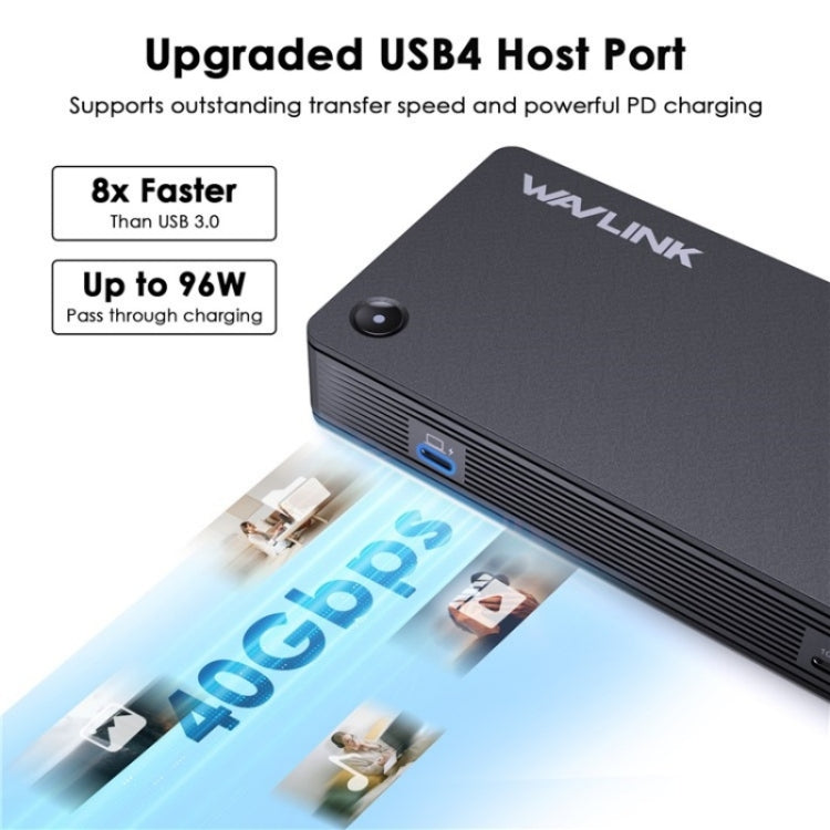 WAVLINK UTD22 Support 96W Laptop Charging USB4 Docking Station Dual Monitor USB-C Hub(EU Plug) - free shipping - PMc TechLife - Order now!