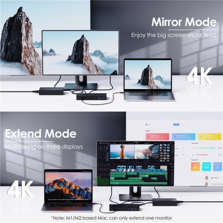 WAVLINK UTD22 Support 96W Laptop Charging USB4 Docking Station Dual Monitor USB-C Hub(US Plug) - free shipping - PMc TechLife - Order now!