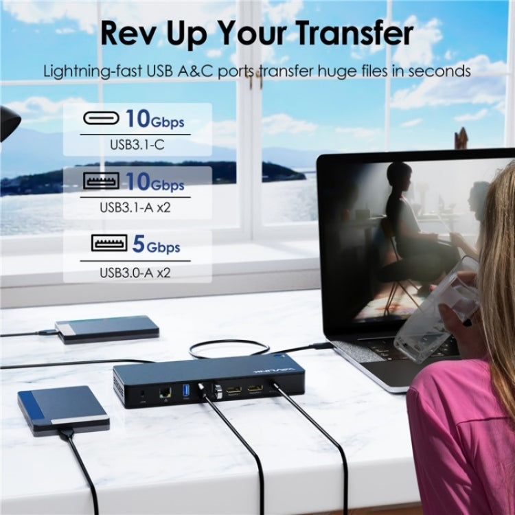 WAVLINK UTD22 Support 96W Laptop Charging USB4 Docking Station Dual Monitor USB-C Hub(EU Plug) - free shipping - PMc TechLife - Order now!