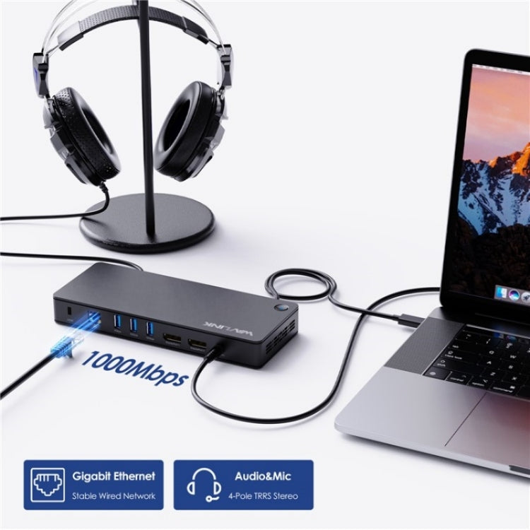 WAVLINK UTD22 Support 96W Laptop Charging USB4 Docking Station Dual Monitor USB-C Hub(US Plug) - free shipping - PMc TechLife - Order now!