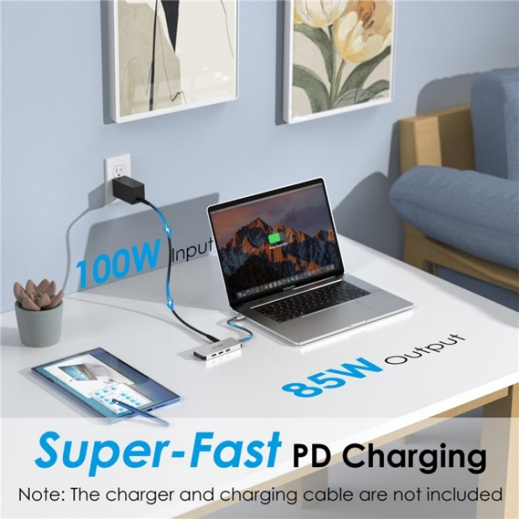 WAVLINK UHP3416 7-in-1 PD100W Charging SD / TF Card Reader 4K HD Type-C Docking Station(Silver) - USB HUB by WAVLINK | Online Shopping South Africa | PMC Jewellery | Buy Now Pay Later Mobicred