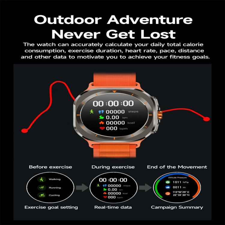 Z7 Ultra 1.46 inch Color Screen Smart Watch, Support Bluetooth Call / Health Monitoring(Orange) - Smart Watches by PMC TechLife | Online Shopping South Africa | PMC TechLife | Buy Now Pay Later Mobicred