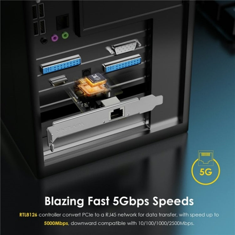 WAVLINK NWP003 5Gbps RTL8126 Chip RJ45 Ethernet Adapter Pcie Network Card - free shipping - PMC Jewellery - Order now!