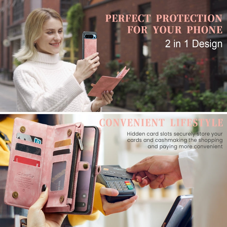 For Google Pixel 9 Pro XL CaseMe 008 Detachable Multifunctional Leather Phone Case(Pink) - Google Cases by CaseMe | Online Shopping South Africa | PMC Jewellery | Buy Now Pay Later Mobicred