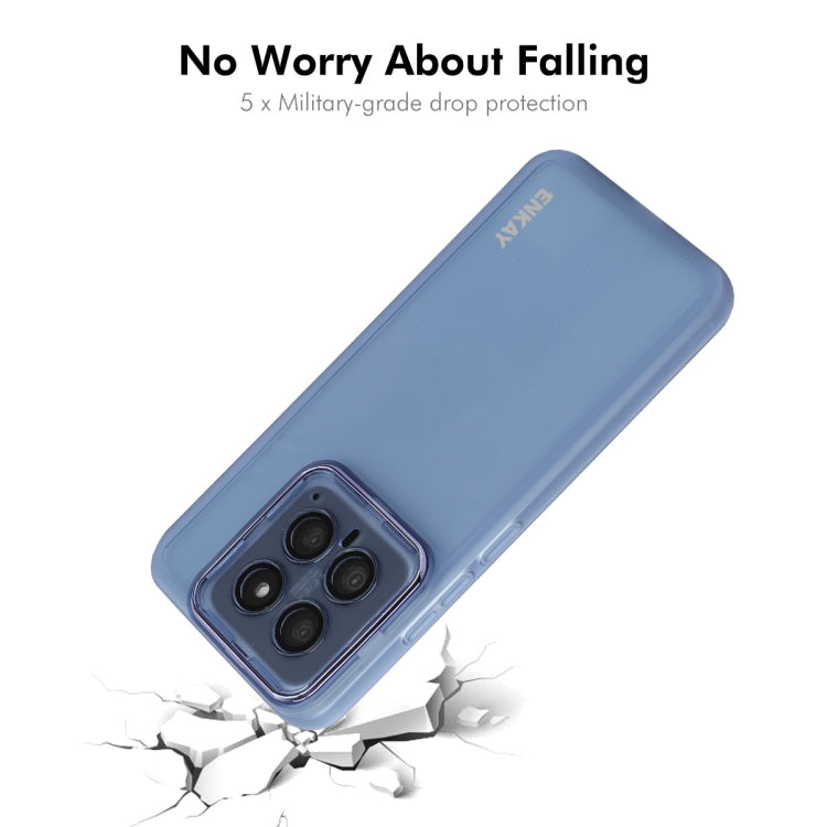 For Xiaomi 14 ENKAY Hat-Prince Translucent Matte TPU Phone Case with Lens Film(Blue) - 14 Cases by ENKAY | Online Shopping South Africa | PMC Jewellery | Buy Now Pay Later Mobicred