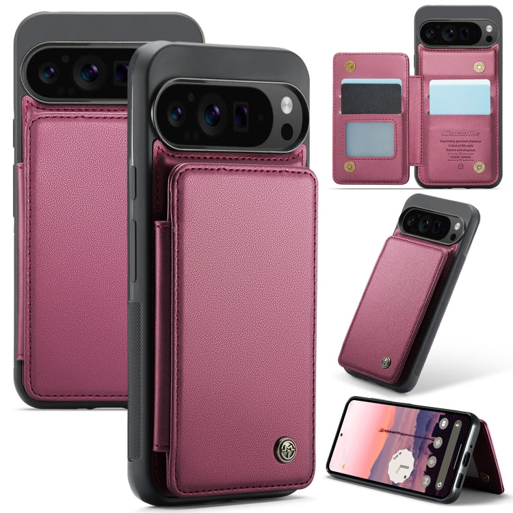 For Google Pixel 9 Pro XL CaseMe C22 Card Slots Holder RFID Anti-theft Phone Case(Wine) - Google Cases by CaseMe | Online Shopping South Africa | PMC Jewellery | Buy Now Pay Later Mobicred