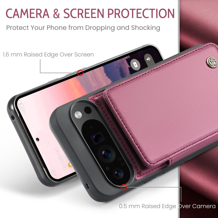 For Google Pixel 9 Pro XL CaseMe C22 Card Slots Holder RFID Anti-theft Phone Case(Wine) - Google Cases by CaseMe | Online Shopping South Africa | PMC Jewellery | Buy Now Pay Later Mobicred