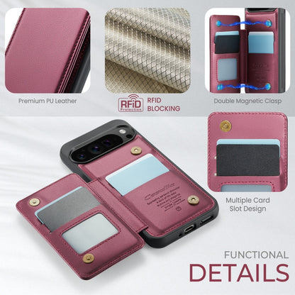 For Google Pixel 9 Pro XL CaseMe C22 Card Slots Holder RFID Anti-theft Phone Case(Wine) - Google Cases by CaseMe | Online Shopping South Africa | PMC Jewellery | Buy Now Pay Later Mobicred