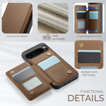 For Google Pixel 9 Pro XL CaseMe C22 Card Slots Holder RFID Anti-theft Phone Case(Brown) - Google Cases by CaseMe | Online Shopping South Africa | PMC Jewellery | Buy Now Pay Later Mobicred