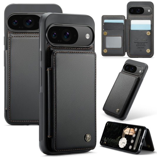 For Google Pixel 9 / 9 Pro CaseMe C22 Card Slots Holder RFID Anti-theft Phone Case(Black) - Google Cases by CaseMe | Online Shopping South Africa | PMC Jewellery | Buy Now Pay Later Mobicred