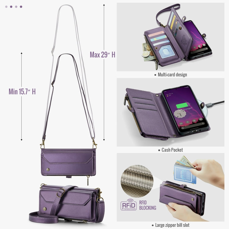 For Google Pixel 9 Pro XL CaseMe C36 Card Slots Zipper Wallet RFID Anti-theft Leather Phone Case(Purple) - Google Cases by CaseMe | Online Shopping South Africa | PMC Jewellery | Buy Now Pay Later Mobicred