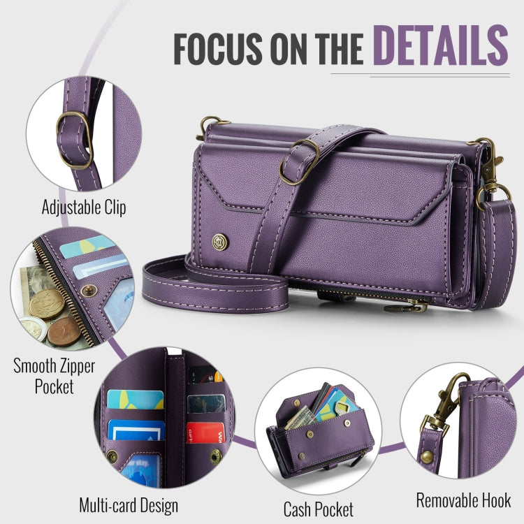 For Google  Pixel 10 / 10 Pro / 9 CaseMe C36 Card Slots Zipper Wallet RFID Anti-theft Leather Phone Case(Purple) - free shipping - PMC Jewellery - Order now!
