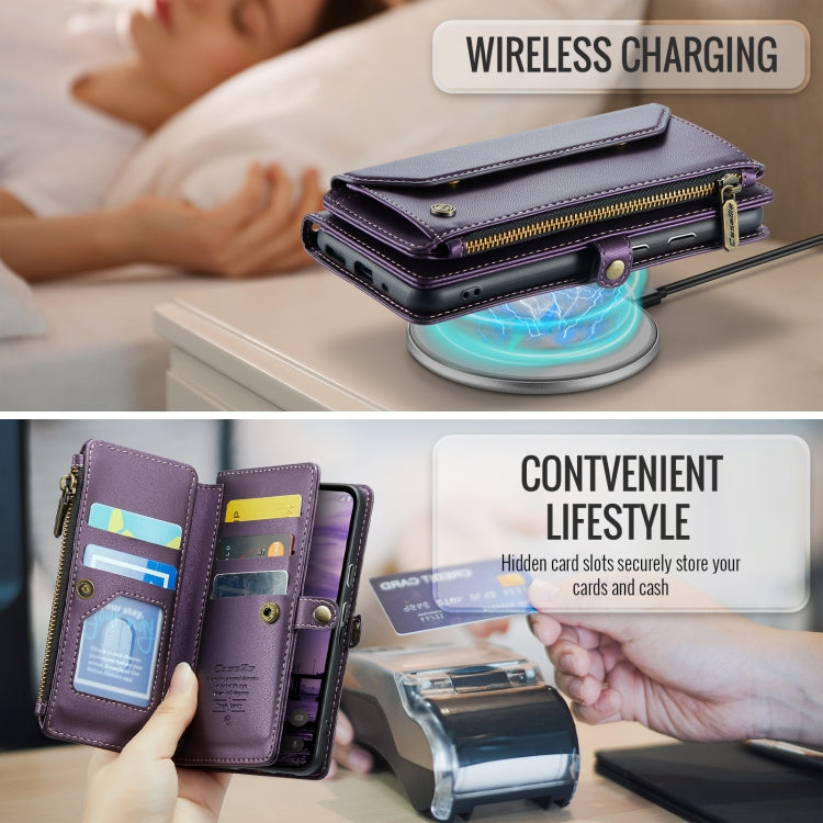 For Google  Pixel 10 / 10 Pro / 9 CaseMe C36 Card Slots Zipper Wallet RFID Anti-theft Leather Phone Case(Purple) - free shipping - PMC Jewellery - Order now!