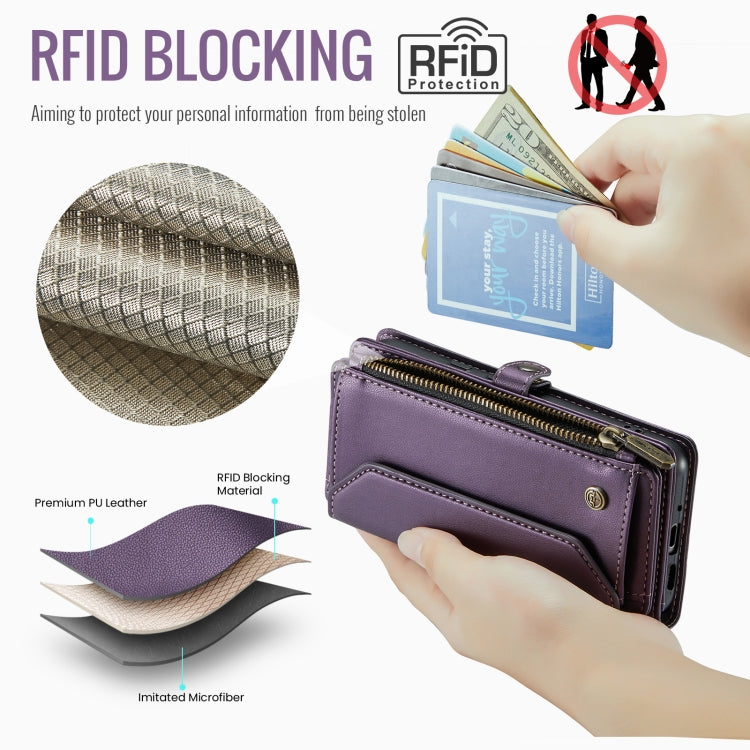For Google  Pixel 10 / 10 Pro / 9 CaseMe C36 Card Slots Zipper Wallet RFID Anti-theft Leather Phone Case(Purple) - free shipping - PMC Jewellery - Order now!