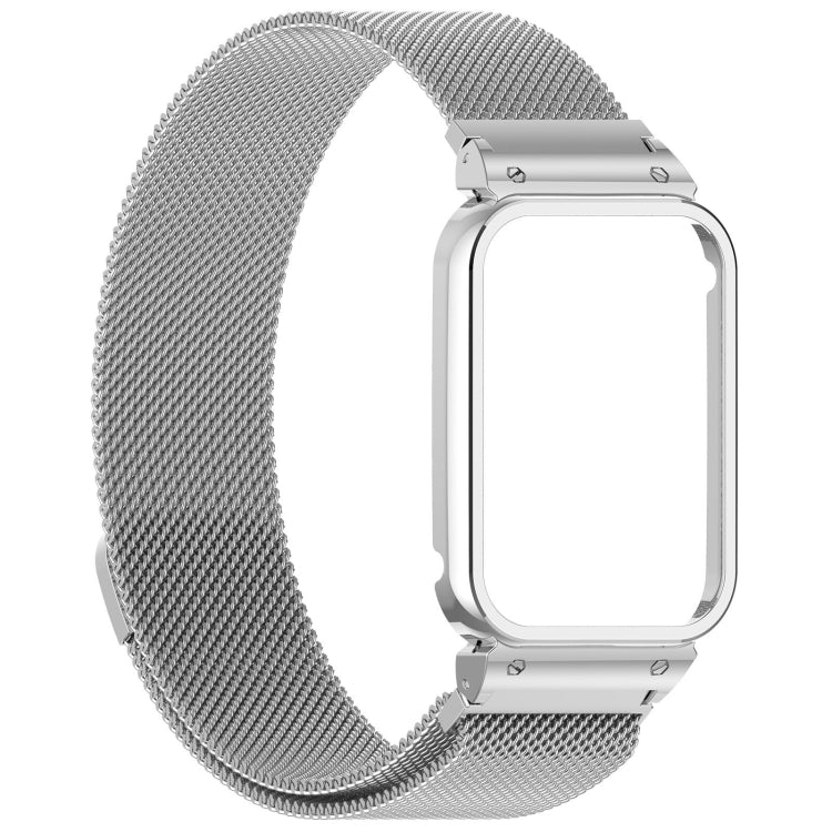 For Xiaomi Mi Band 8 Pro Metal Frame + Milan Magnetic Stainless Steel Integrated Watch Band(Silver) - free shipping - PMC TechLife - Order now!