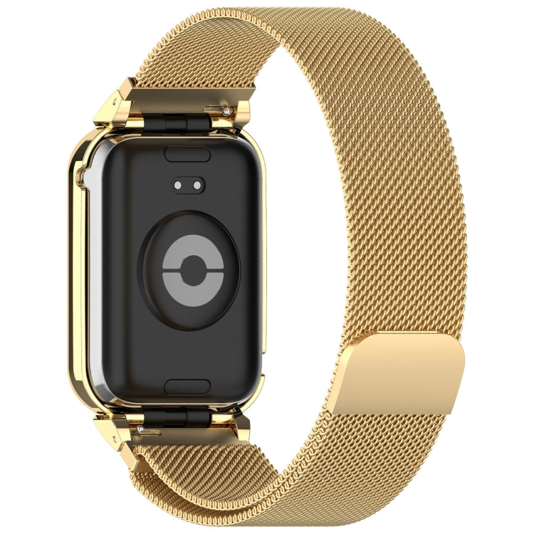 For Xiaomi Mi Band 8 Pro Metal Frame + Milan Magnetic Stainless Steel Integrated Watch Band(Gold) - free shipping - PMC TechLife - Order now!