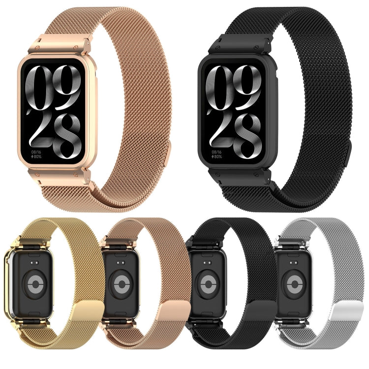 For Xiaomi Mi Band 8 Pro Metal Frame + Milan Magnetic Stainless Steel Integrated Watch Band(Gold) - free shipping - PMC TechLife - Order now!