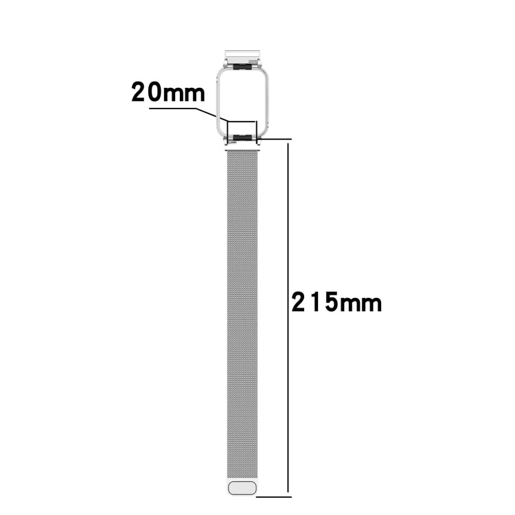For Xiaomi Mi Band 8 Pro Metal Frame + Milan Magnetic Stainless Steel Integrated Watch Band(Silver) - free shipping - PMC TechLife - Order now!