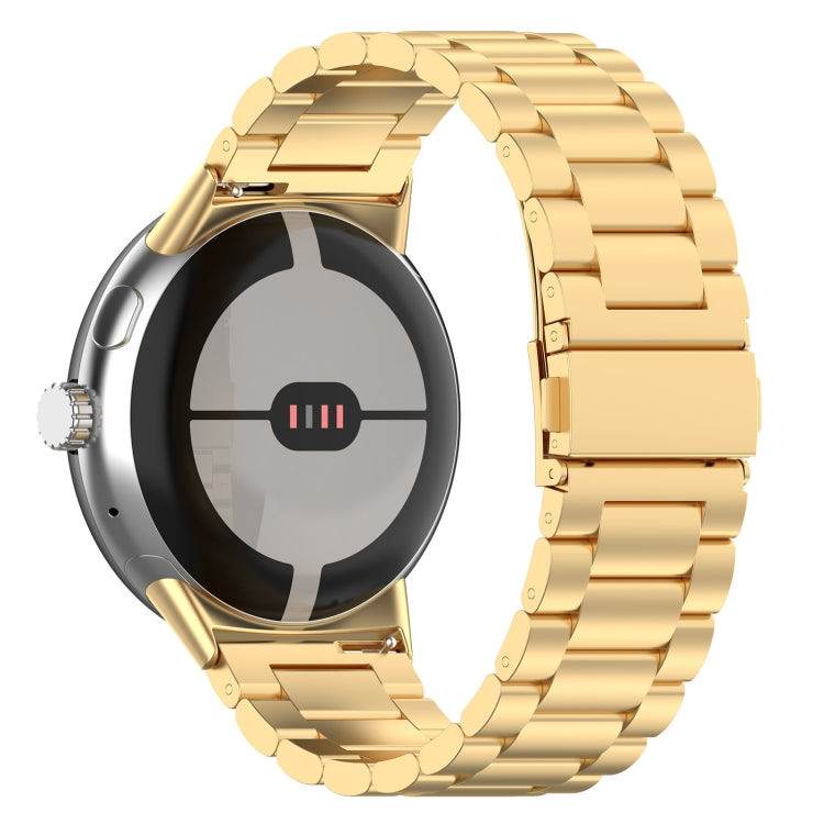For Google Pixel Watch 3 41mm Three Beads Stainless Steel Metal Watch Band(Gold) - free shipping - PMC TechLife - Order now!