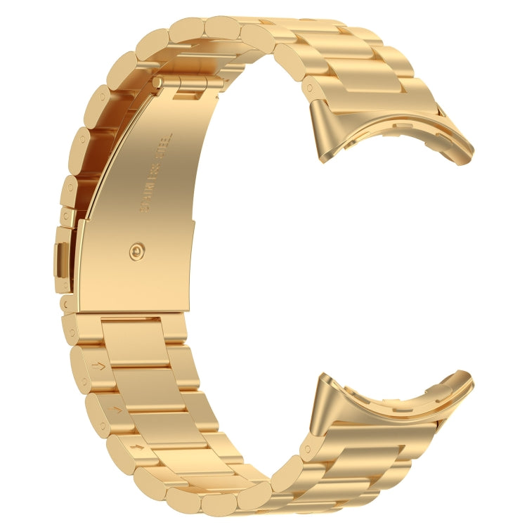 For Google Pixel Watch 3 45mm Three Beads Stainless Steel Metal Watch Band(Gold) - free shipping - PMC TechLife - Order now!