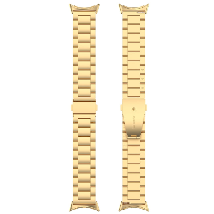 For Google Pixel Watch 3 45mm Three Beads Stainless Steel Metal Watch Band(Gold) - free shipping - PMC TechLife - Order now!