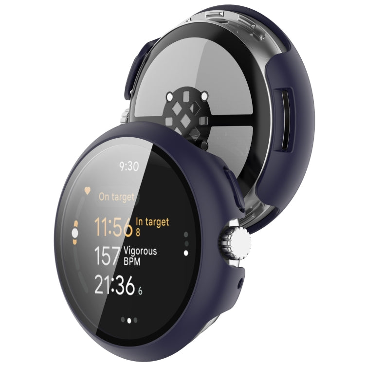 For Google Pixel Watch 3 41mm PC + Tempered Film Integrated Watch Protective Case(Midnight Blue) - Watch Cases by PMC TechLife | Online Shopping South Africa | PMC TechLife | Buy Now Pay Later Mobicred