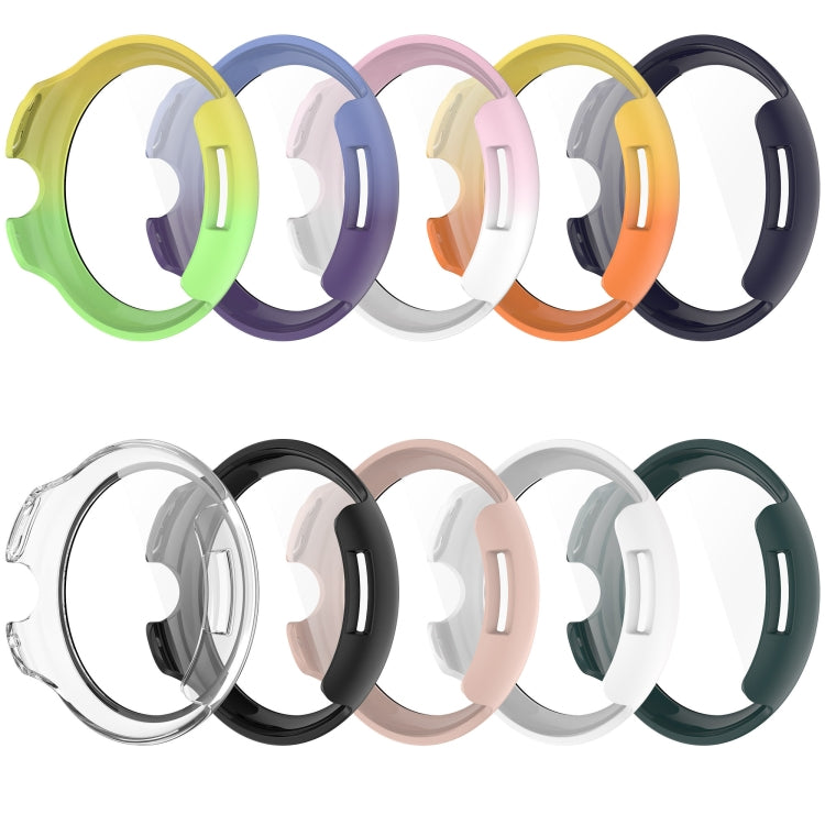 For Google Pixel Watch 3 45mm PC + Tempered Film Integrated Watch Protective Case(Pink) - Watch Cases by PMC TechLife | Online Shopping South Africa | PMC TechLife | Buy Now Pay Later Mobicred