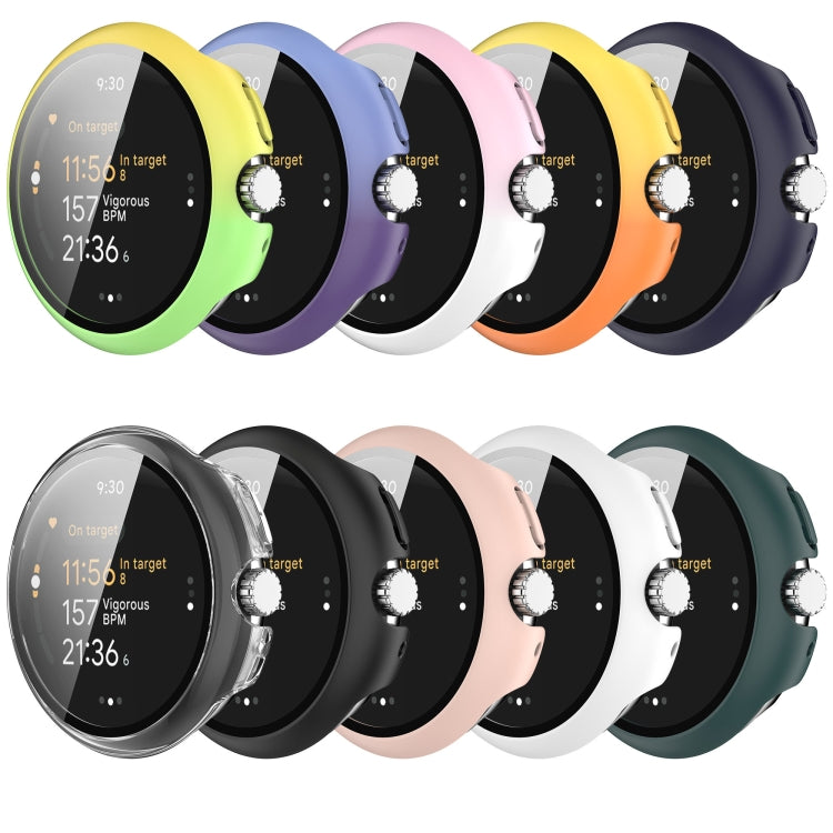 For Google Pixel Watch 3 41mm PC + Tempered Film Integrated Watch Protective Case(Black) - Watch Cases by PMC TechLife | Online Shopping South Africa | PMC TechLife | Buy Now Pay Later Mobicred