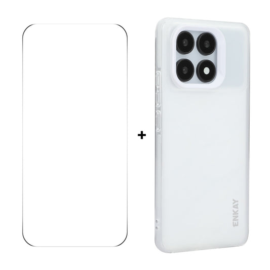 For Redmi K70 / K70 Pro ENKAY Hat-Prince Translucent Matte TPU Soft Phone Case + 9H Big Arc Edge Film(White) - K70 Pro Cases by ENKAY | Online Shopping South Africa | PMC Jewellery | Buy Now Pay Later Mobicred