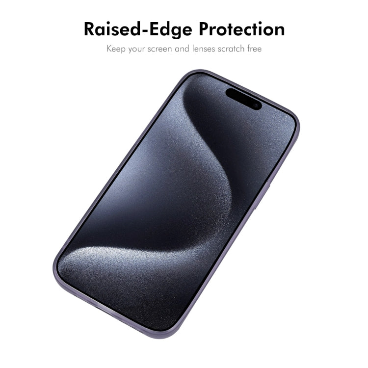 For iPhone 16 Pro Max ENKAY Hat-Prince Translucent Matte TPU Phone Case with Lens Film + 9H Big Arc Edge Film(Purple) - free shipping - PMC Jewellery - Order now!