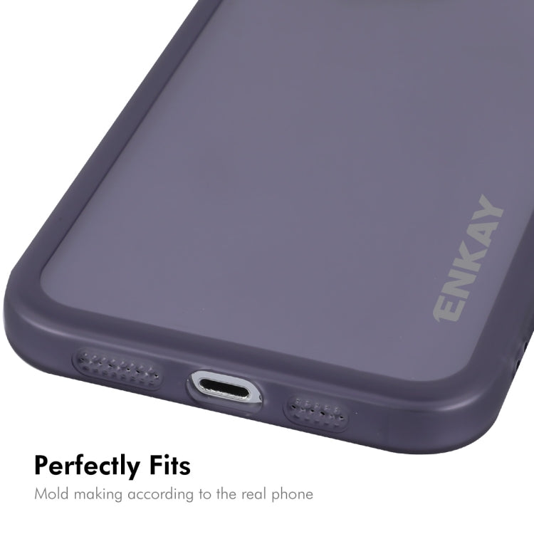 For iPhone 16 Pro Max ENKAY Hat-Prince Translucent Matte TPU Phone Case with Lens Film + 9H Big Arc Edge Film(Purple) - free shipping - PMC Jewellery - Order now!