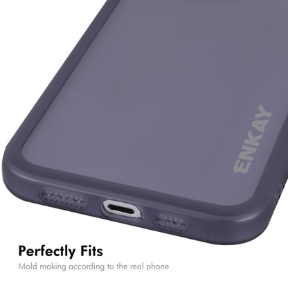 For iPhone 16 Pro ENKAY Hat-Prince Translucent Matte TPU Phone Case with Lens Film + 9H Big Arc Edge Film(Purple) - iPhone 16 Pro Cases by ENKAY | Online Shopping South Africa | PMC Jewellery | Buy Now Pay Later Mobicred