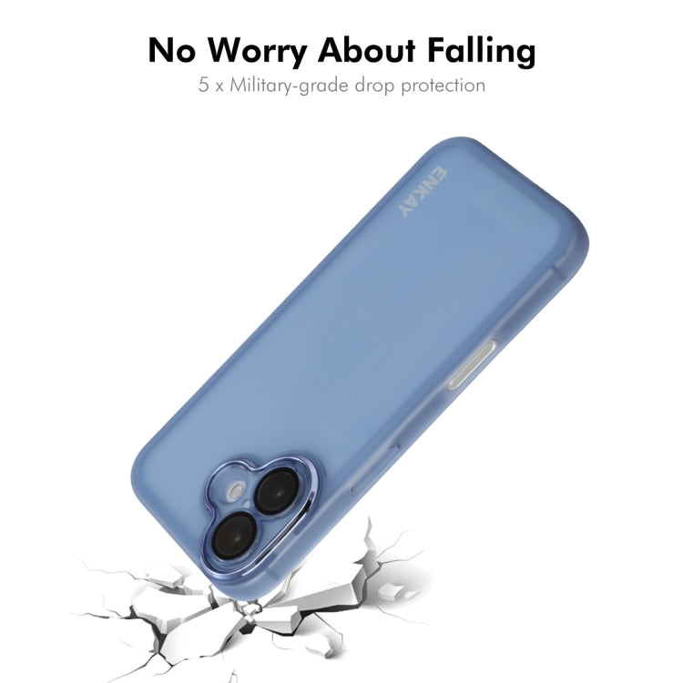 For iPhone 16 Plus ENKAY Hat-Prince Translucent Matte TPU Phone Case with Lens Film + 9H Big Arc Edge Film(White) - free shipping - PMC Jewellery - Order now!
