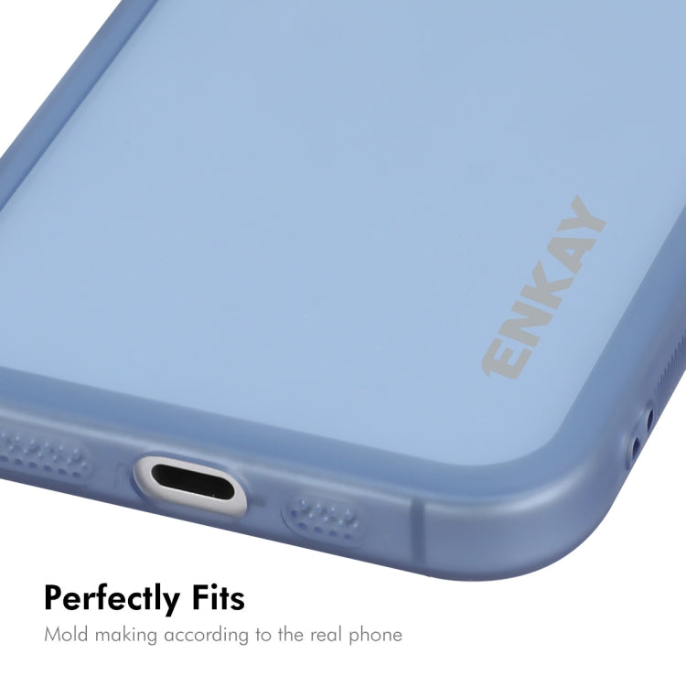 For iPhone 16 Plus ENKAY Hat-Prince Translucent Matte TPU Phone Case with Lens Film + 9H Big Arc Edge Film(Purple) - free shipping - PMC Jewellery - Order now!