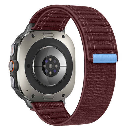 For Samsung Galaxy Watch Ultra 47mm Sea Wave Texture Nylon Hook and Loop Fastener Watch Band(Wine Red) - Watch Bands by PMC Jewellery | Online Shopping South Africa | PMC Jewellery | Buy Now Pay Later Mobicred