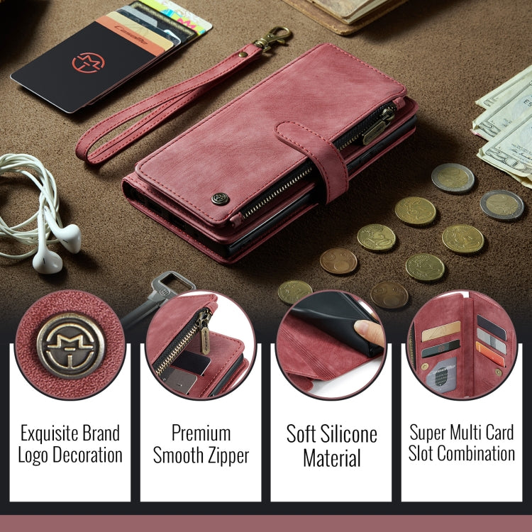 For Google Pixel 9 / 9 Pro CaseMe C30 Card Slots Zipper Wallet Leather Phone Case(Wine) - Google Cases by CaseMe | Online Shopping South Africa | PMC Jewellery | Buy Now Pay Later Mobicred