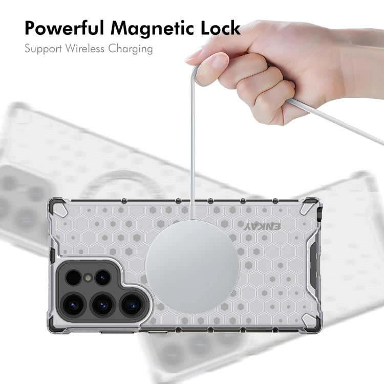 For Samsung Galaxy S24 Ultra 5G ENKAY Hat-Prince Honeycomb MagSafe Shockproof Phone Case with 0.18mm Film(Red) - free shipping - PMC Jewellery - Order now!