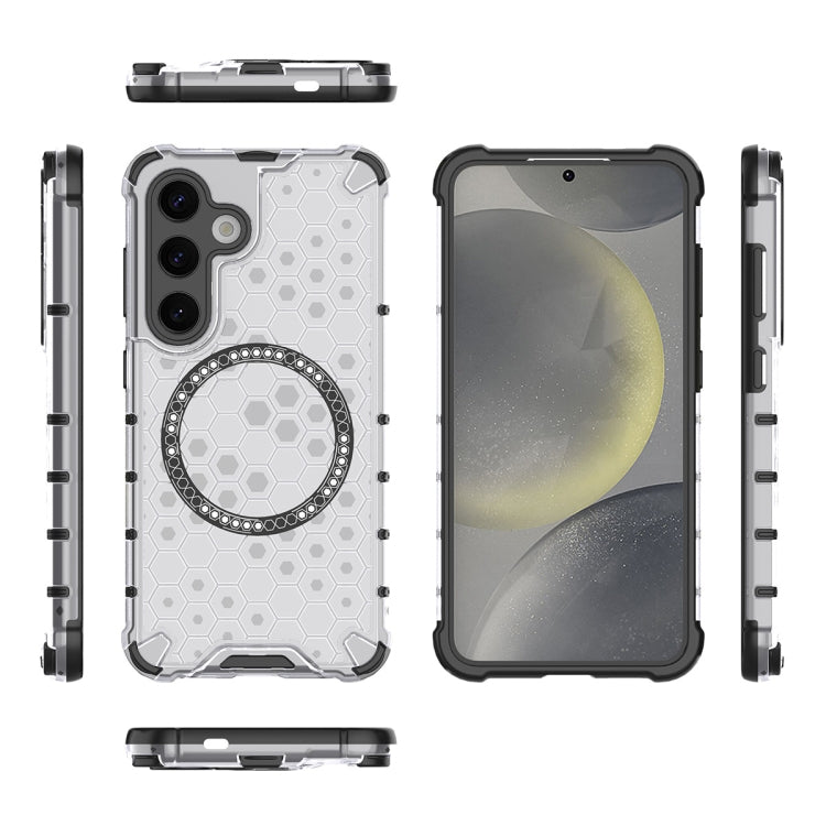 For Samsung Galaxy S24+ 5G ENKAY Hat-Prince Honeycomb MagSafe Shockproof Phone Case with 0.18mm Film(White) - free shipping - PMC Jewellery - Order now!