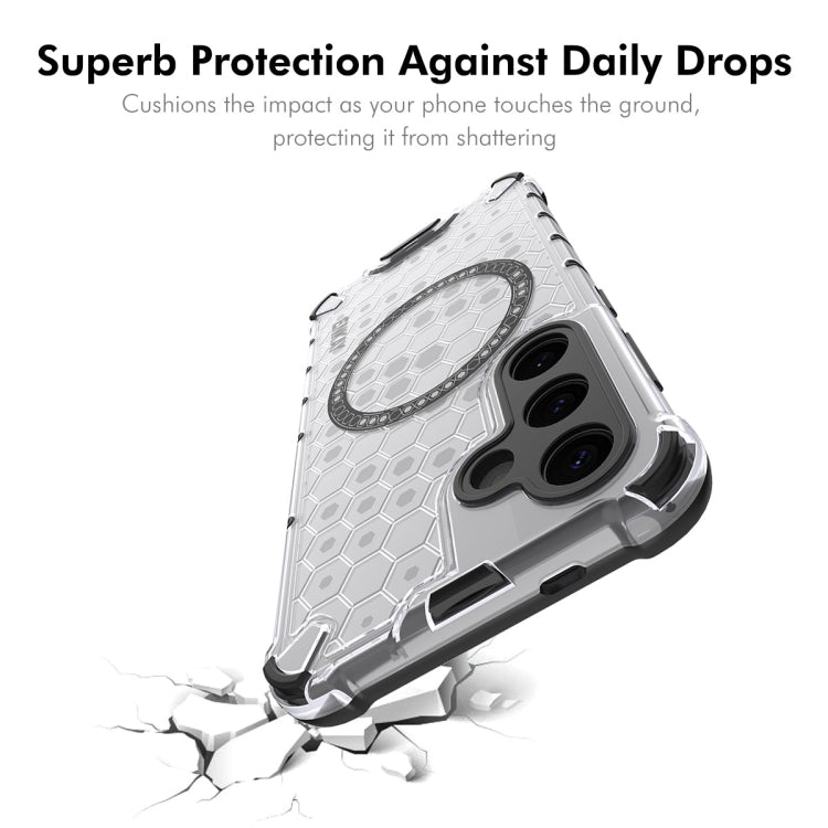 For Samsung Galaxy S24+ 5G ENKAY Hat-Prince Honeycomb MagSafe Shockproof Phone Case with 0.18mm Film(Blue) - free shipping - PMC Jewellery - Order now!