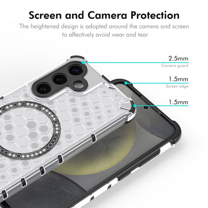 For Samsung Galaxy S24 5G ENKAY Hat-Prince Honeycomb MagSafe Shockproof Phone Case with 0.18mm Film(Grey) - Galaxy S24 5G Cases by ENKAY | Online Shopping South Africa | PMC Jewellery | Buy Now Pay Later Mobicred