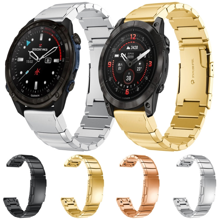 For Garmin Enduro 3 Tortoise Shell 26mm Stainless Steel Watch Band(Rose Gold) - free shipping - PMC TechLife - Order now!