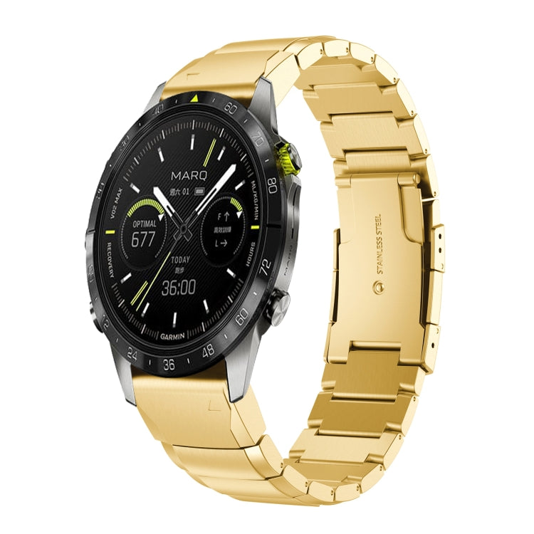 For Garmin MARQ Athlete Gen 2 Tortoise Shell 22mm Stainless Steel Watch Band(Gold) - free shipping - PMC TechLife - Order now!