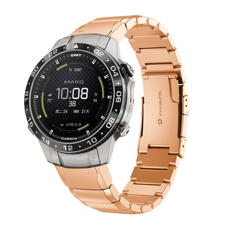 For Garmin MARQ Aviator Gen 2 Tortoise Shell 22mm Stainless Steel Watch Band(Rose Gold) - free shipping - PMC TechLife - Order now!