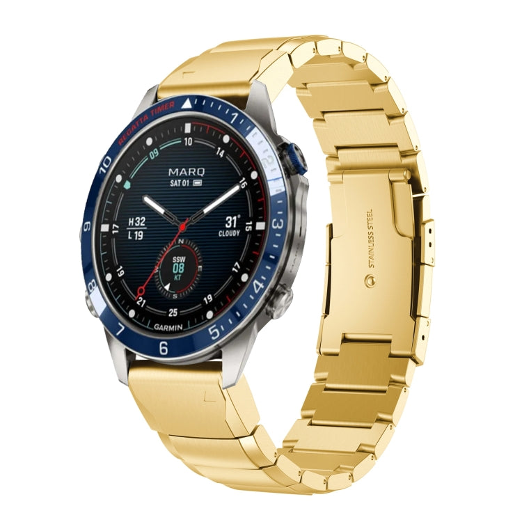 For Garmin MARQ Captain Gen 2 Tortoise Shell 22mm Stainless Steel Watch Band(Gold) - free shipping - PMC TechLife - Order now!